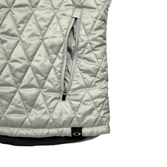 Oakley Wind Chaser Vest Silver XXL Diamond Puffer Quilted Regular Fit - Picture 3 of 7